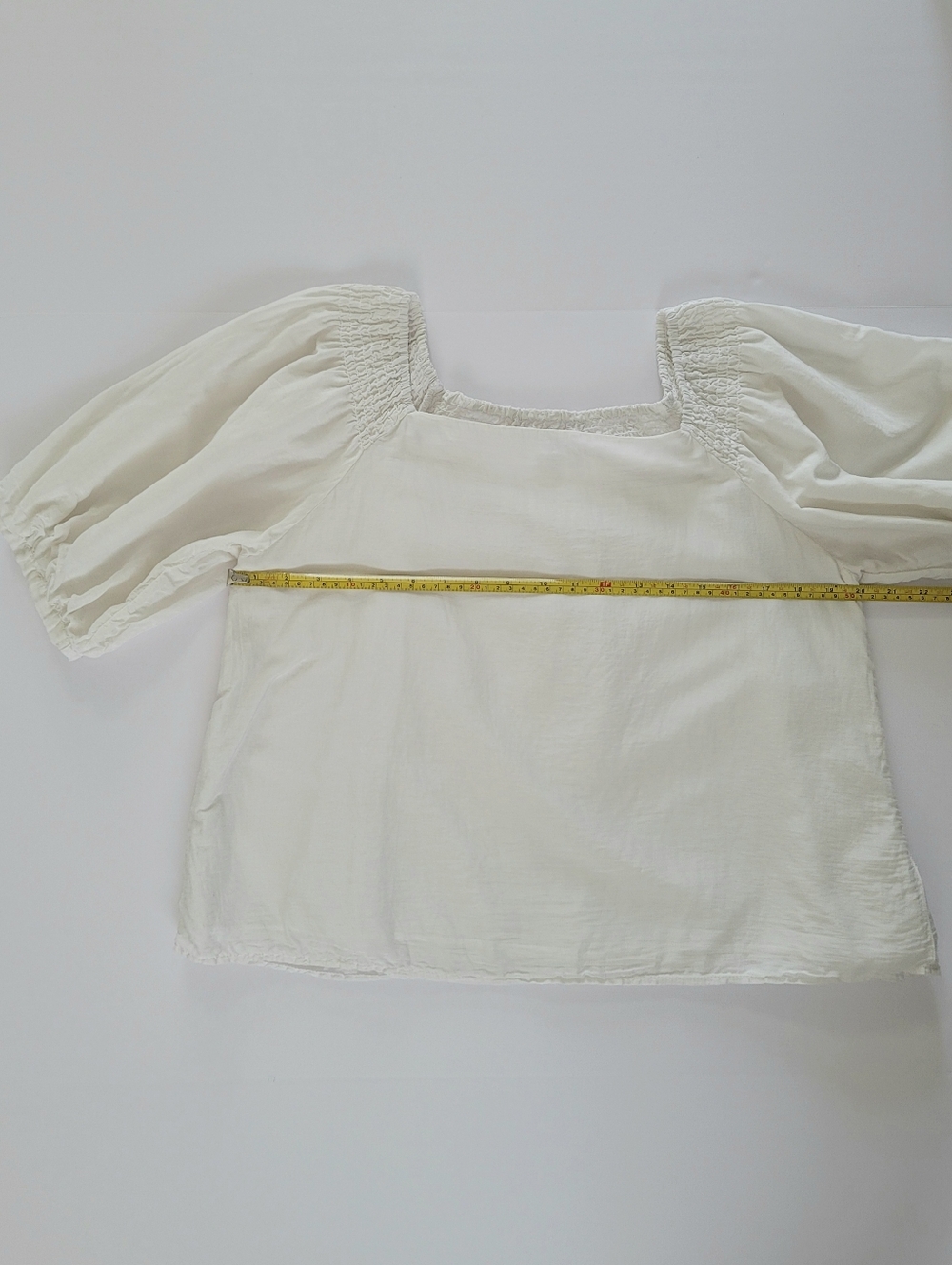 Velvet by Graham & Spencer Jolene Silk Cotton White Top, M, Boho Luxe Bardot - Picture 7 of 10